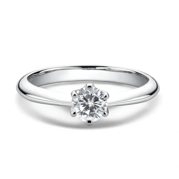 CERTIFIED 0.5 CARATS Moissanite Solid 925 Sterling silver Engagement Ring New - Picture 5 of 11